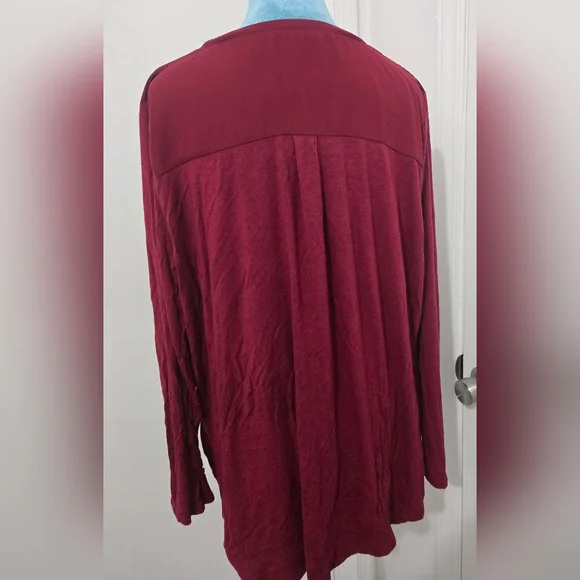 Women's Burgundy Blouse - Picture 2 of 2